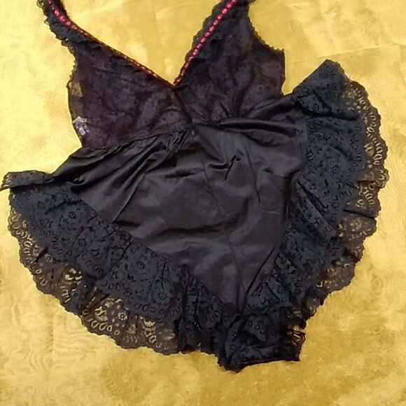 TOSCA LINGERIE INTIMATE LACE VINTAGE ROMPER BLACK SIZE M - Picture 5 of 12